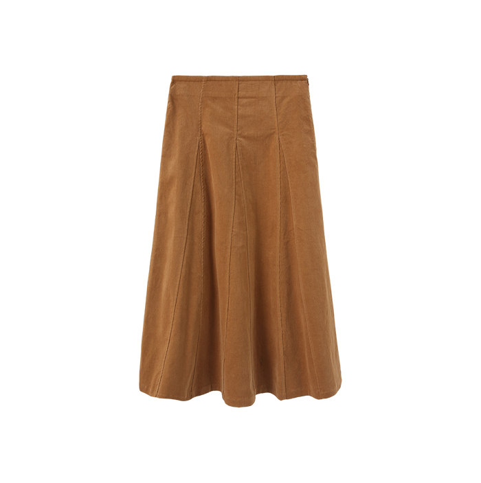 Corduroy Panel Midi Skirt