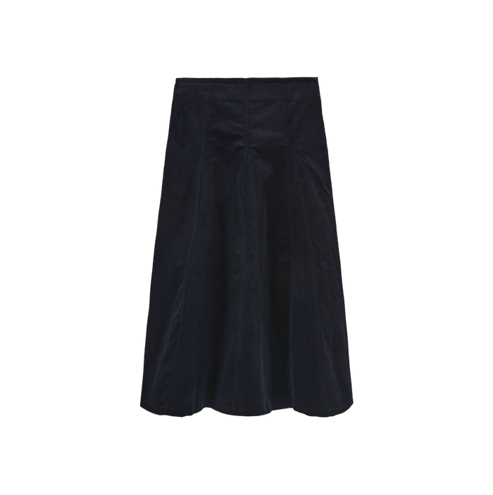 Corduroy Panel Midi Skirt