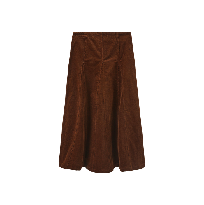 Corduroy Panel Midi Skirt