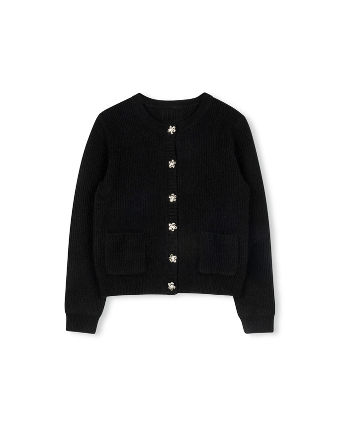 Crystal Button Cardigan - Junees