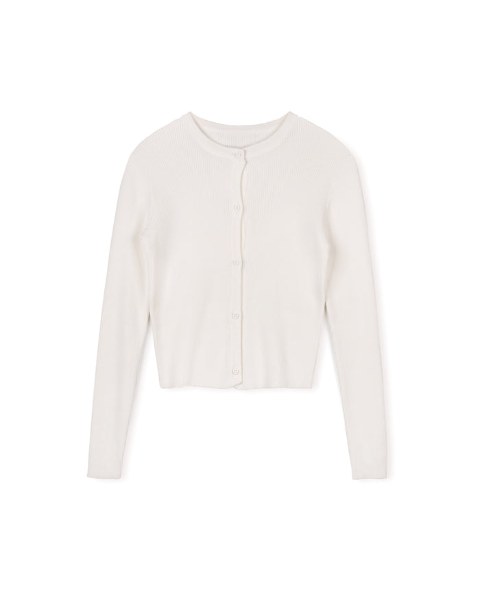 Crystal Button Knit Cardigan - Junees