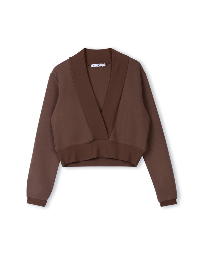 Daisy V -Neck Ribbed Sweatshirt - Junees