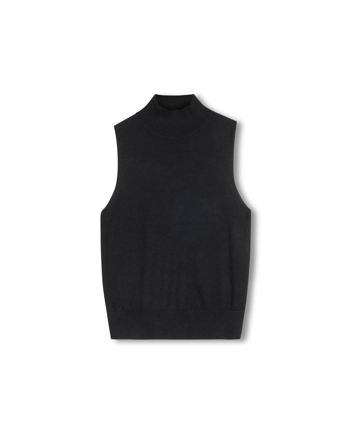Delray Flat Knit Sleeveless Mock Neck - Junees