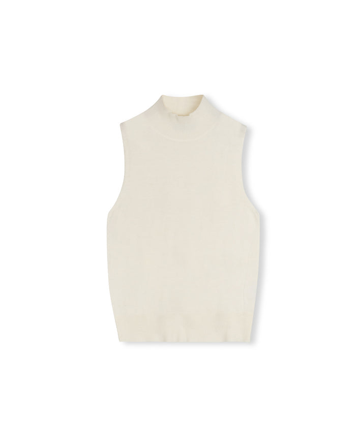 Delray Flat Knit Sleeveless Mock Neck - Junees