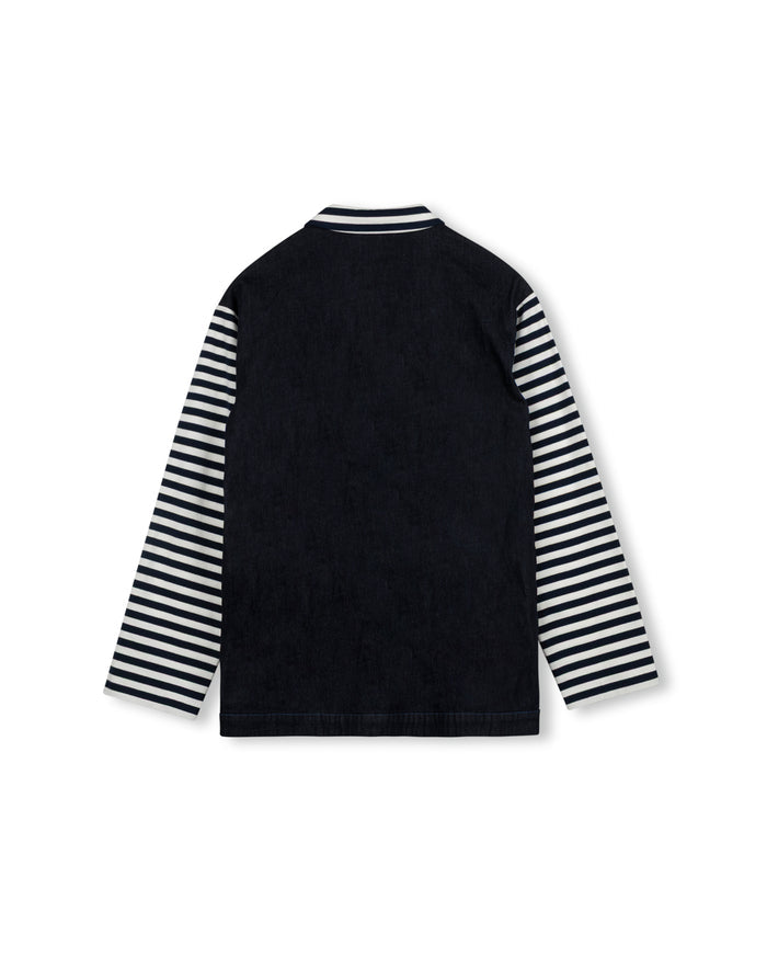 Denim And Jersey Blouse - Junees