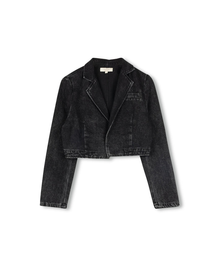 Denim Cropped Blazer - Junees