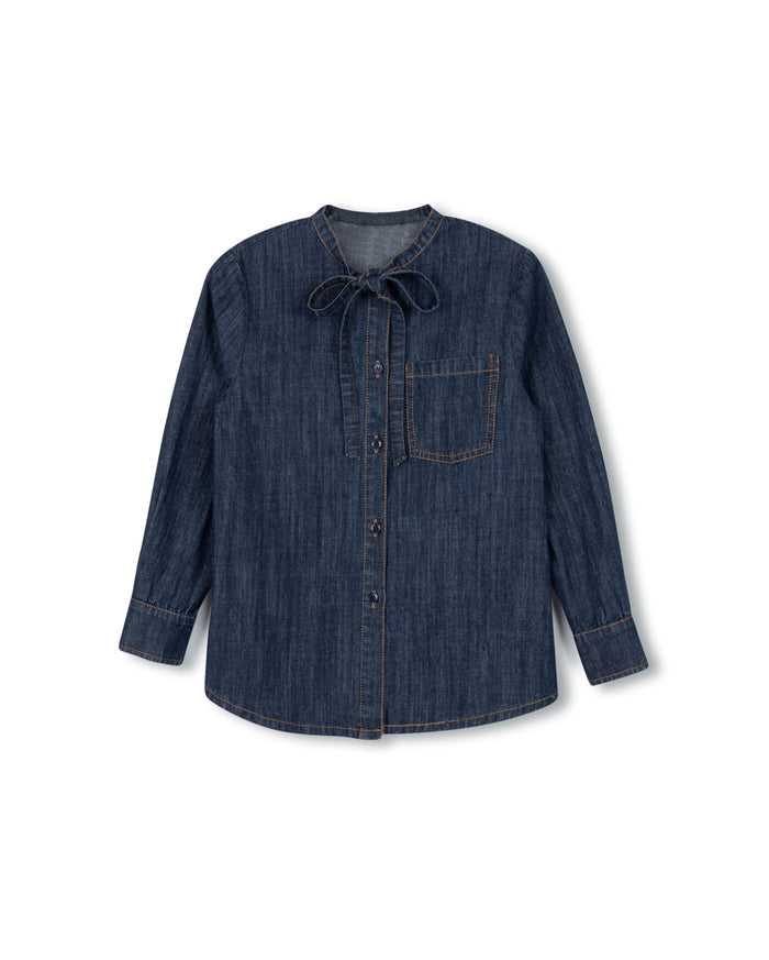 Drake Denim Bow Blouse - Junees
