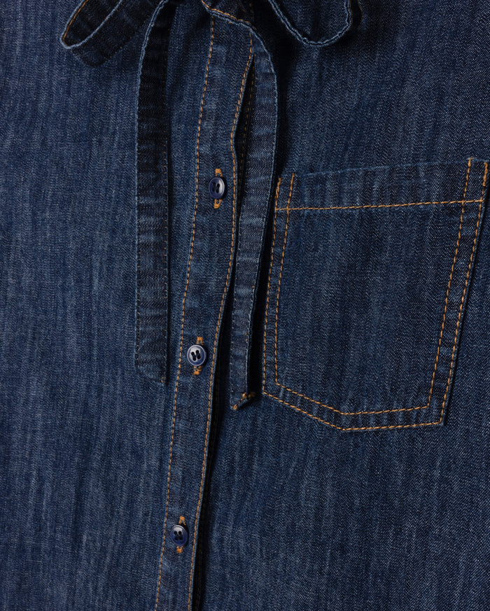 Drake Denim Bow Blouse - Junees