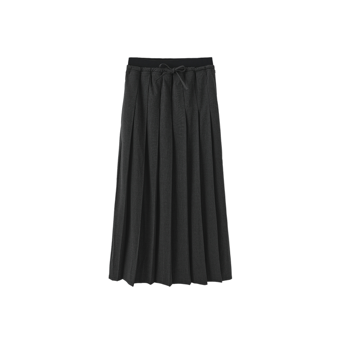 Drawstring Pleated Skirt