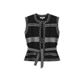 Embroidered Belted Vest