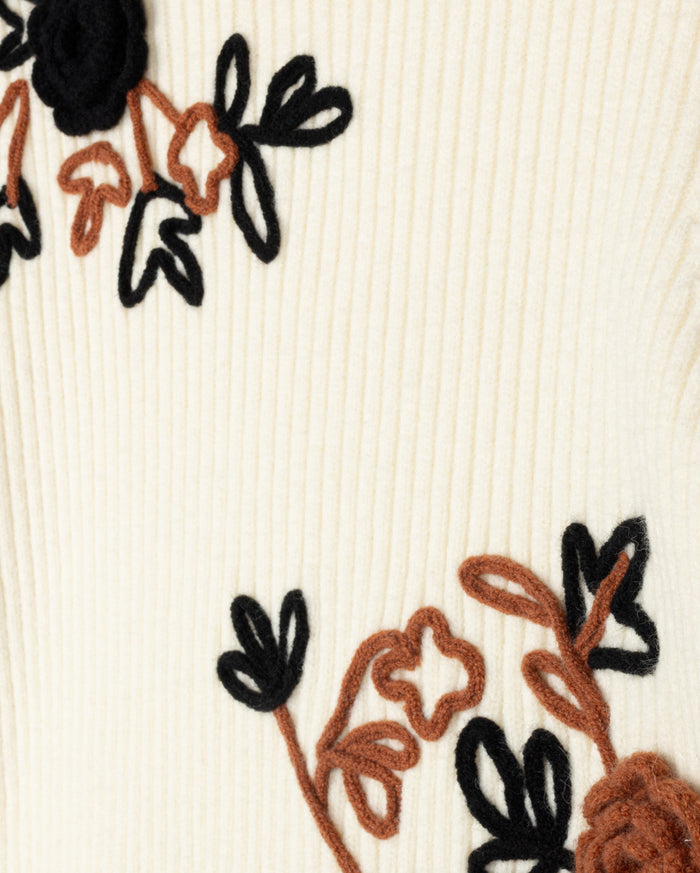 Embroidered Turtleneck Sweater - Junees