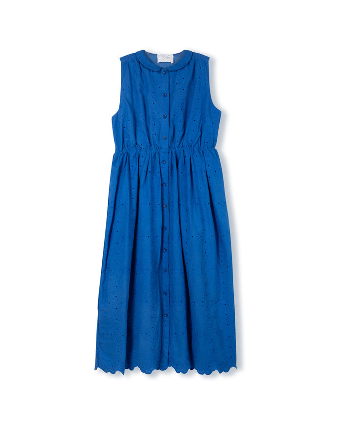 Eyelet Floral Waisted Dress - Junees