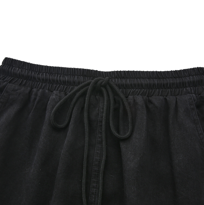 Fade Denim Drawstring Skirt