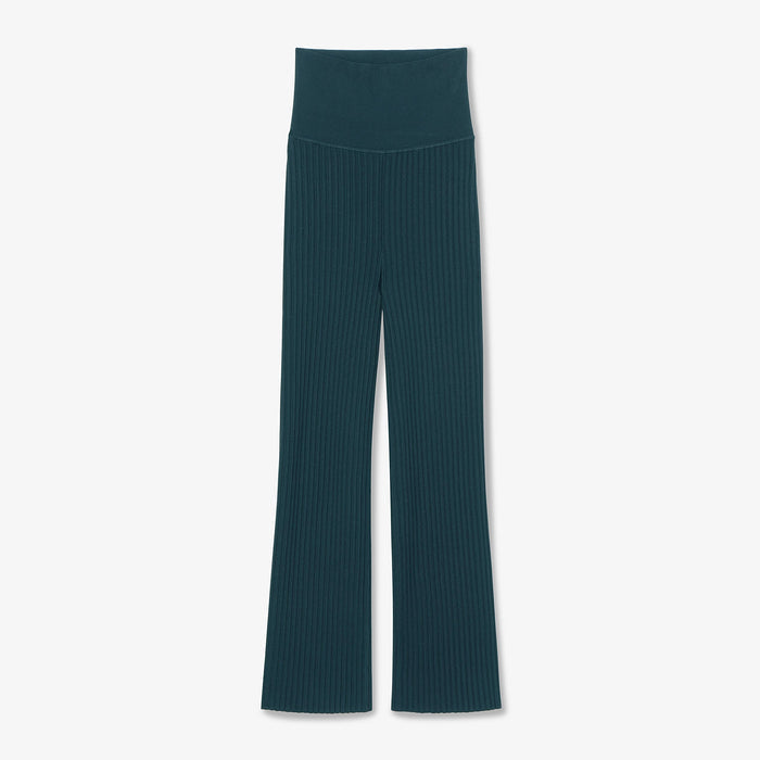 Packshot image of the Finley Legging—Ribbed Jardigan Knit in Deep Sea
