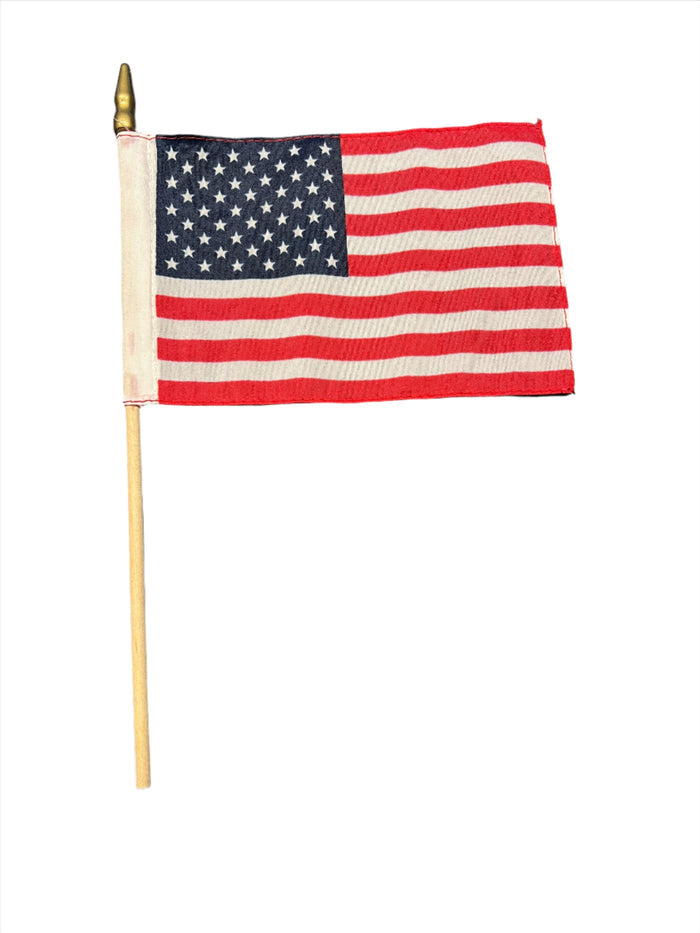 Flag Desk Flag USA on Wood Pole