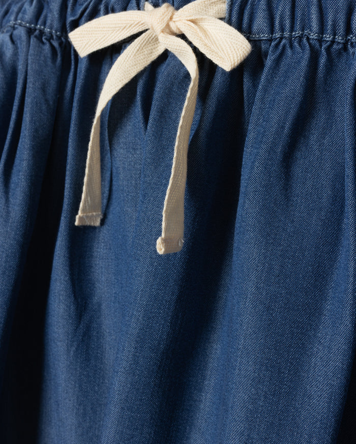 Flake Chambray Drawstring Skirt - Junees