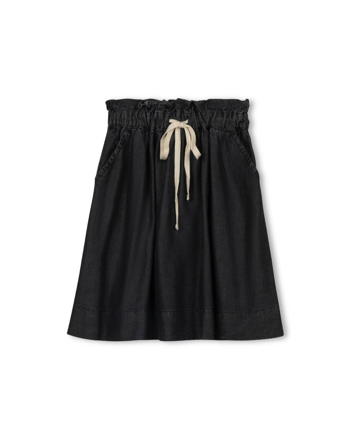 Flake Chambray Drawstring Skirt - Junees