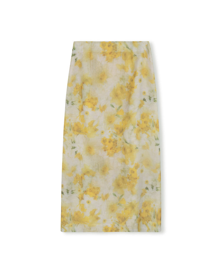 Floral Organza Straight Skirt - Junees