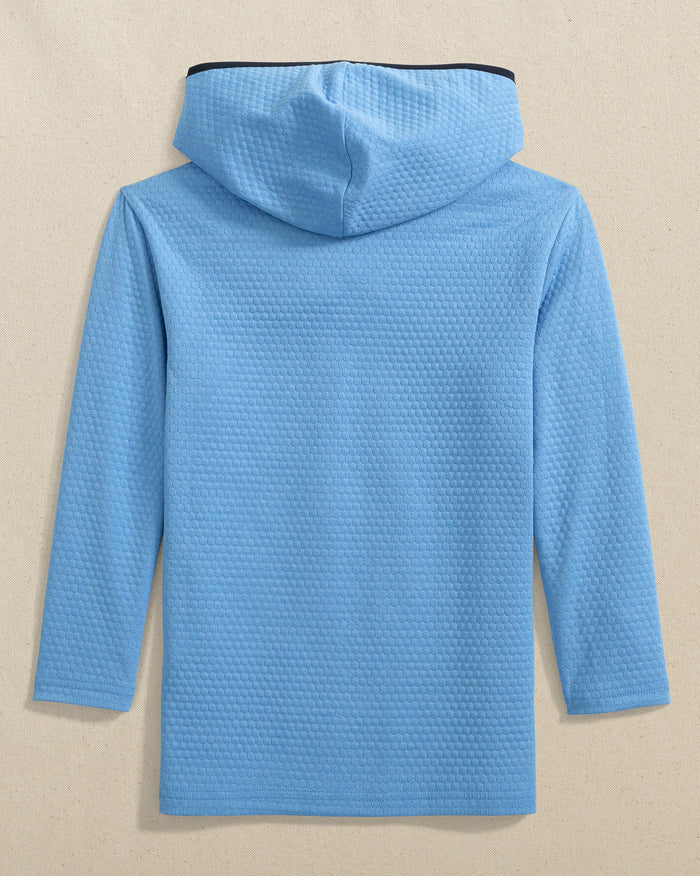 The back view of the Southern Tide Florida Gators Boys Scuttle Hoodie by Southern Tide - Heather Boat Blue