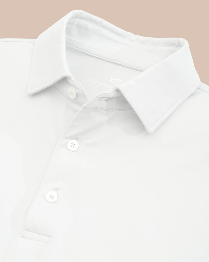 The front view of the Florida Gators Ryder Polo Shirt by Southern Tide - Classic White