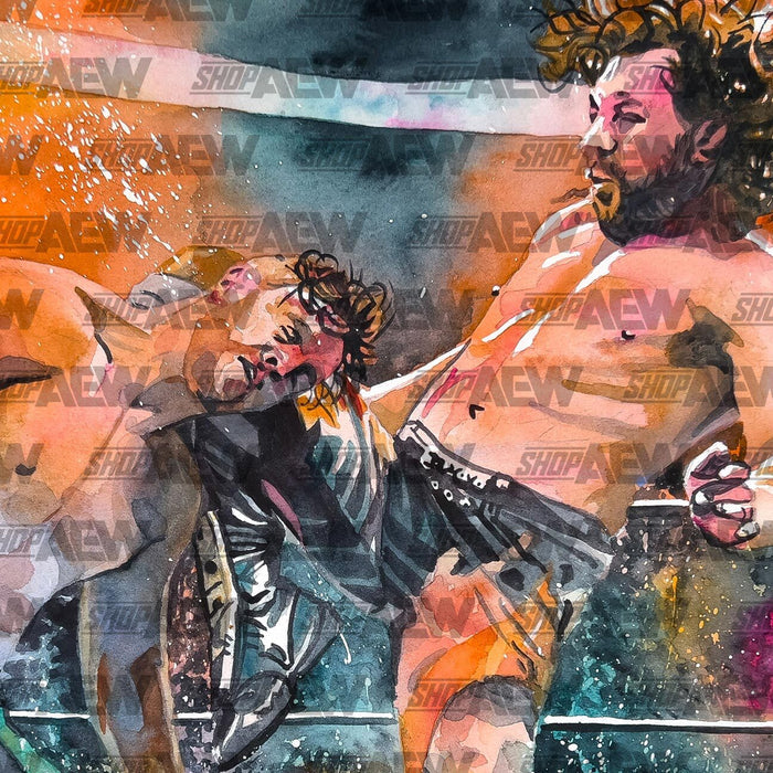 Forbidden Door 2023 - Kenny Omega vs Will Ospreay - Autographed Limited Edition 11" x 14" Rob Schamberger Art Print