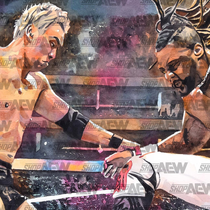 Forbidden Door 2025 - Swerve Strickland vs Kazuchika Okada - Autographed Limited Edition 11" x 14" Rob Schamberger Art Print