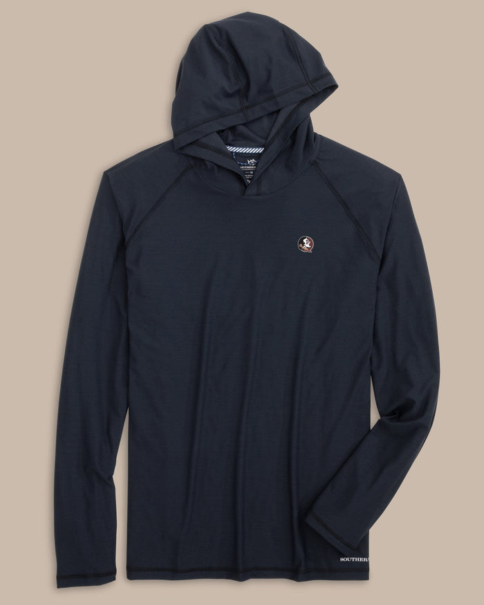 The front view of the Southern Tide FSU Seminoles brrr°®-illiant Performance Hoodie by Southern Tide - Caviar Black