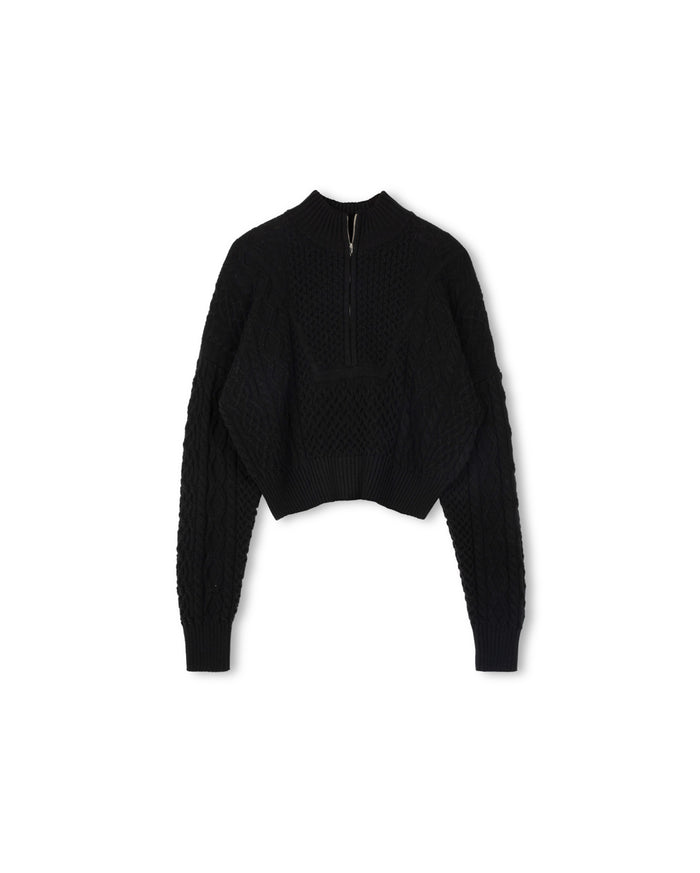Funnel Neck Crop Sweater - Junees