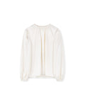 Gathered Crewneck Silk Blouse - Junees