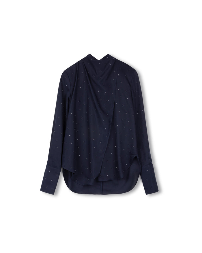 Gem Detailed Back Tie Blouse - Junees