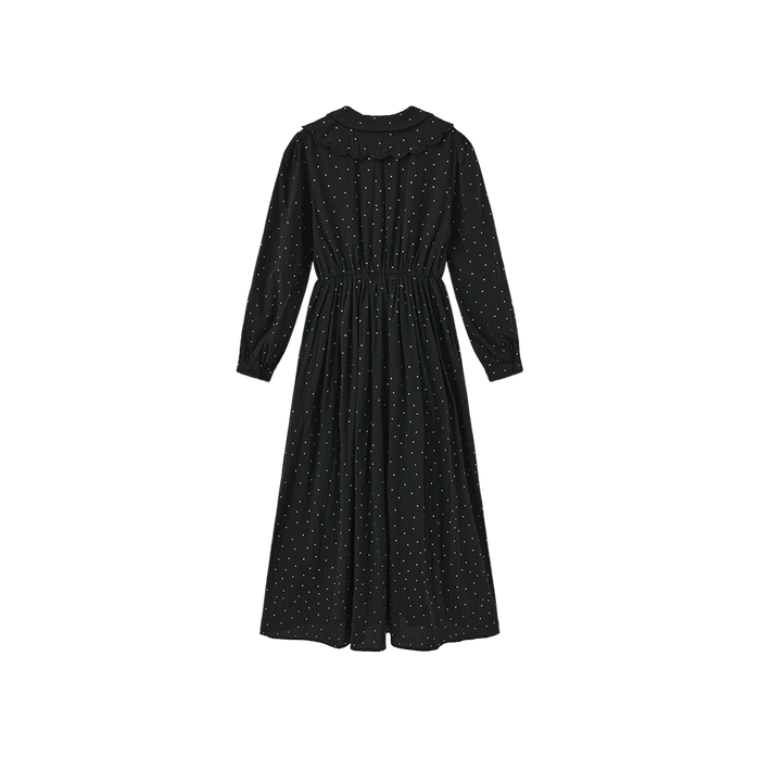 Gem Stone Scalloped Neck Dress