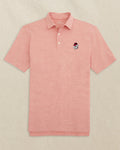 The front view of the Southern Tide Georgia Bulldogs Head Driver Spacedye Polo by Southern Tide - Varsity Red