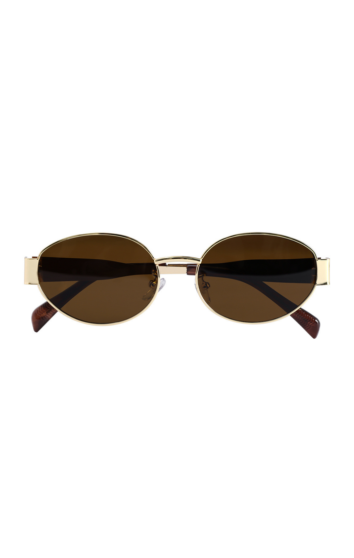 Gold Frame Oval Sunglasses
