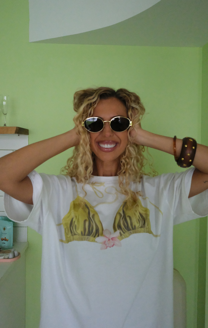 Gold Frame Oval Sunglasses