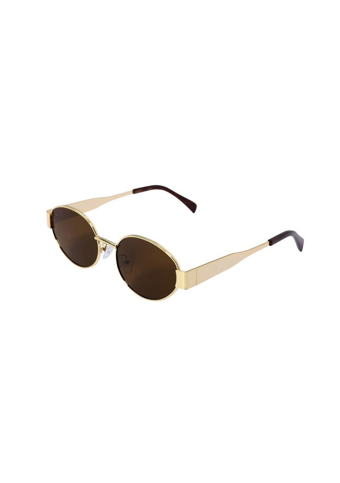 Gold Frame Oval Sunglasses