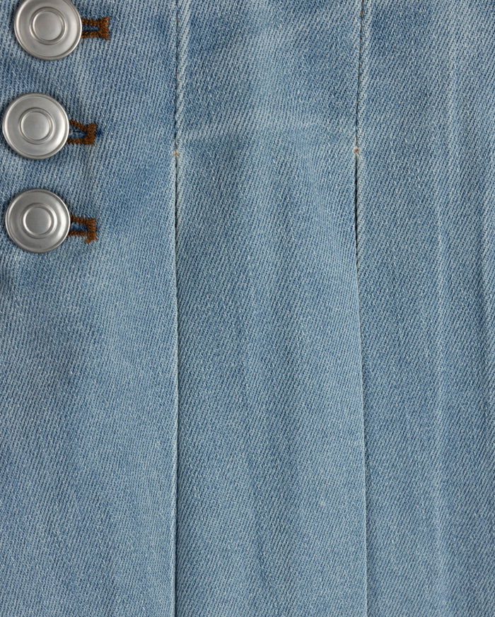 Grace Pleated Stretch Denim Skirt - Junees