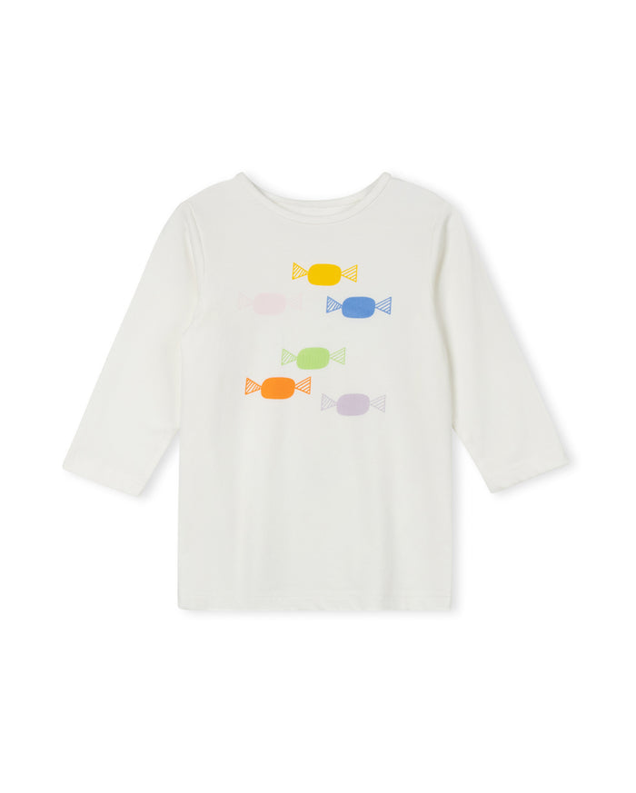 Graphic Print Striped Tee - Junees