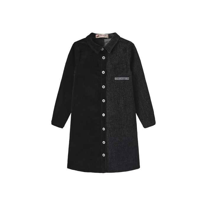 Half Corduroy Shirt Dress