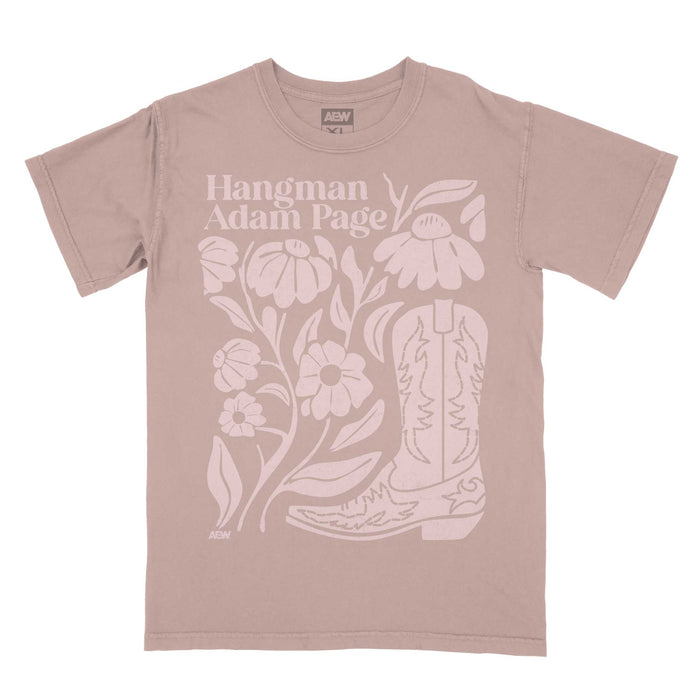 Hangman Adam Page - Flowers is Plants T-Shirt - Desert Pink