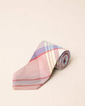 The rolled view of the Southern Tide Madras Necktie by Southern Tide - White Sand