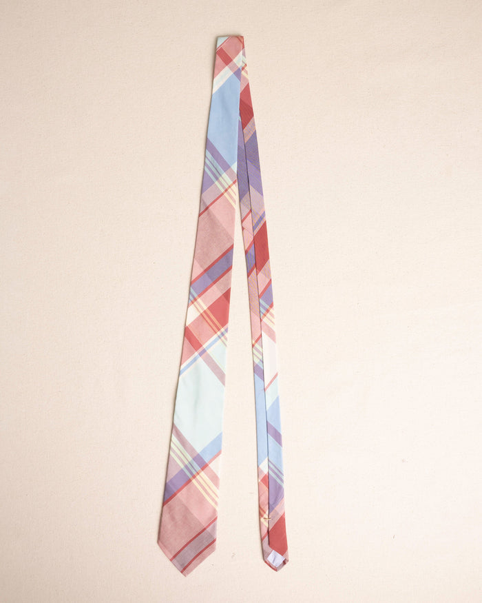 The untied view of the Southern Tide Madras Necktie by Southern Tide - White Sand