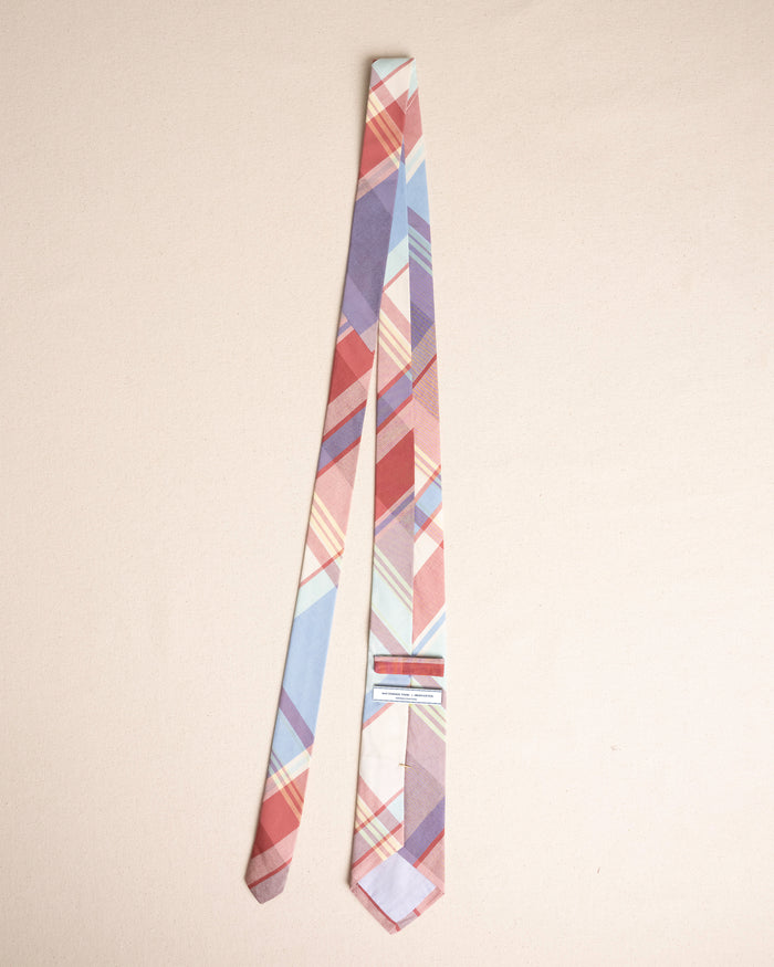 The untied view of the Southern Tide Madras Necktie by Southern Tide - White Sand