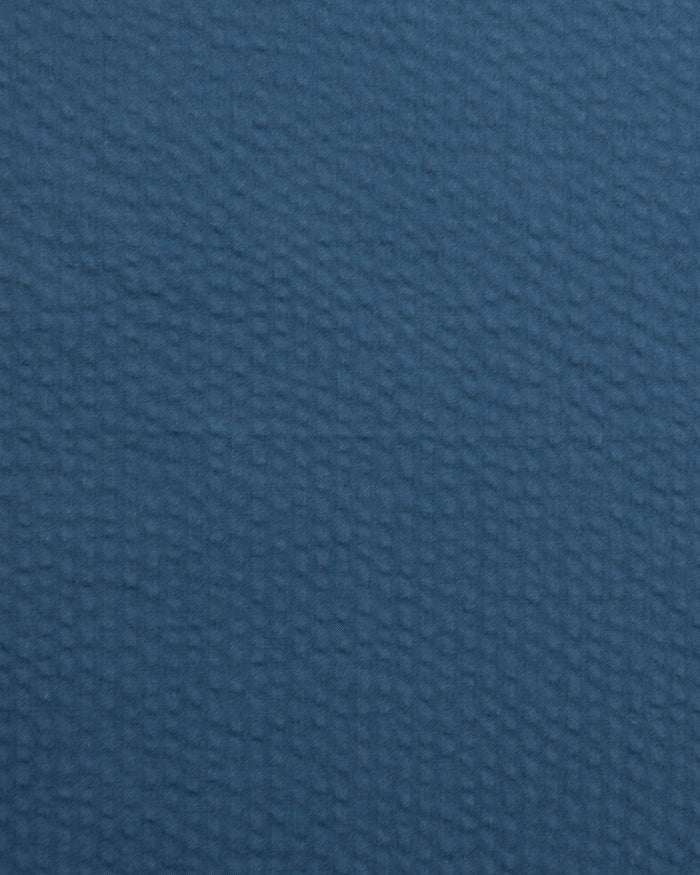 The detail view of the Southern Tide Nautical Blue Seersucker Pocket Square by Southern Tide - Nautical Blue