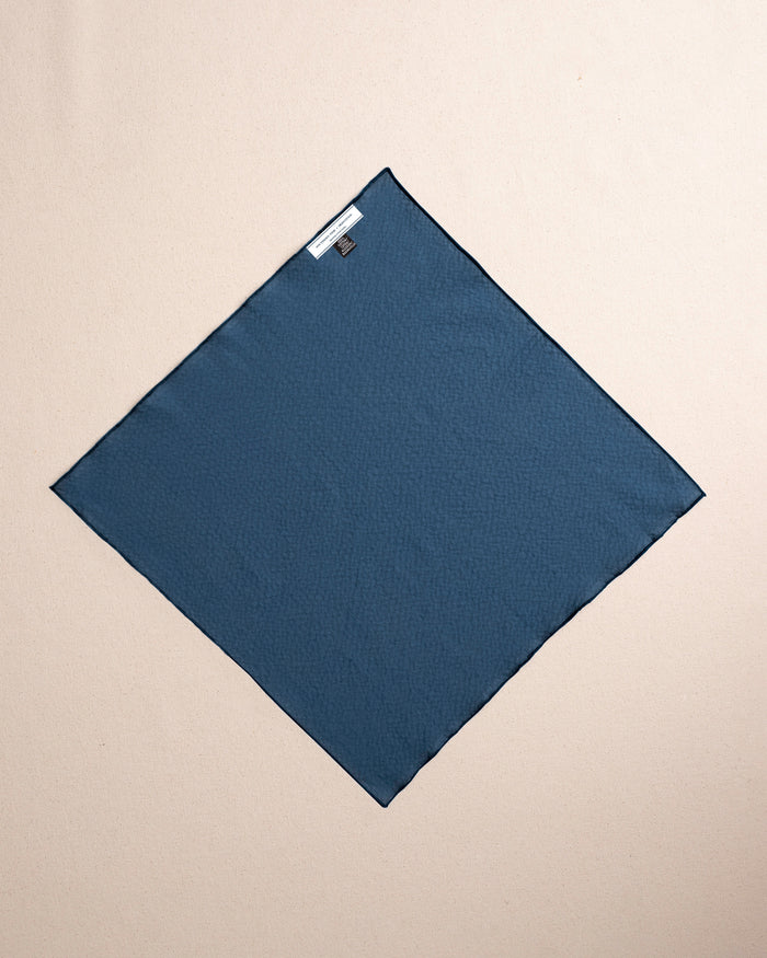 The back view of the Southern Tide Nautical Blue Seersucker Pocket Square by Southern Tide - Nautical Blue