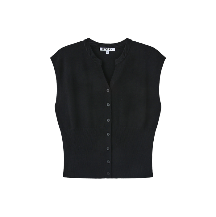 High Ribbed Knit Vest