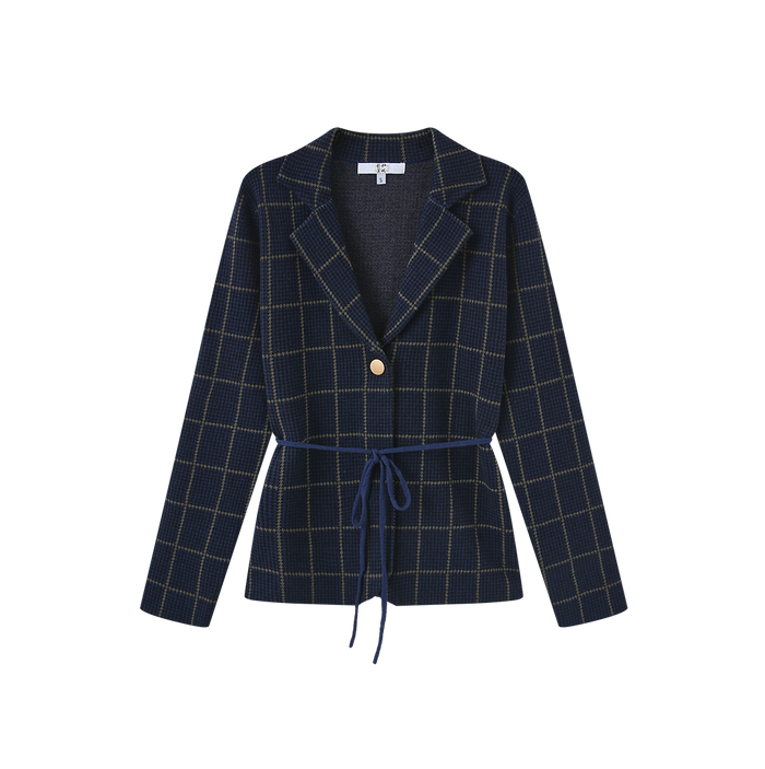 Houndstooth Knit Blazer