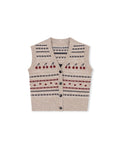 Keller - Striped Cherry Button Down Vest - Junees