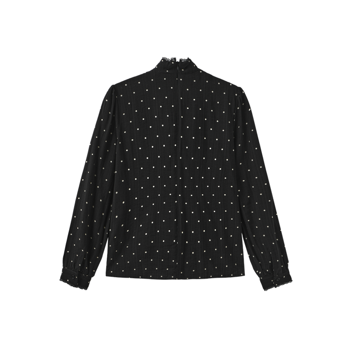 Kim Bow Lace Trimmed Blouse