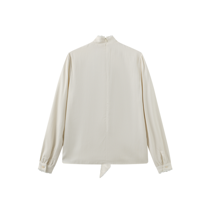 Kim Bow Lace Trimmed Blouse