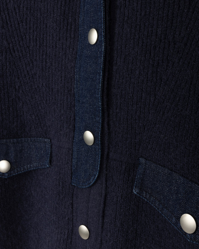 Knit and Denim Contrast Jacket - Junees